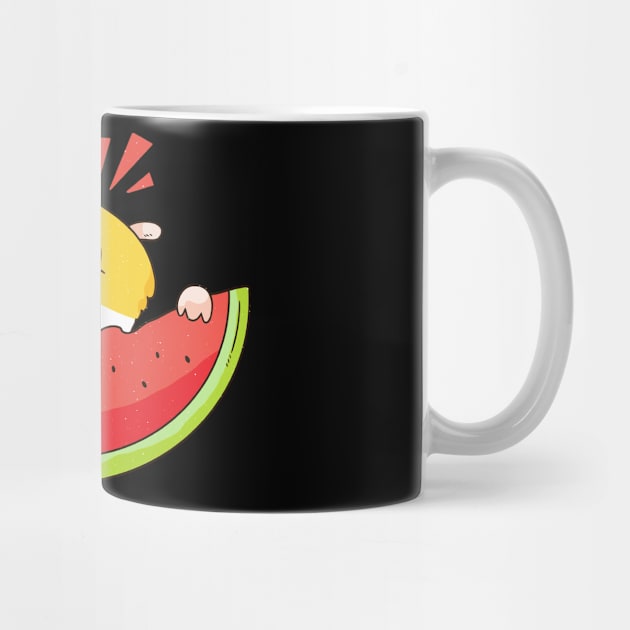 Cute Funny Guinea Pig Eating Water Melon by Artistic muss